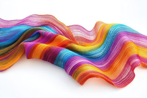 Detal haftu z kolorowymi nićmi